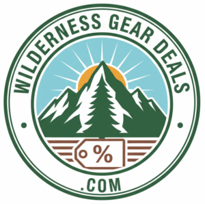 Official logo of the website wildernessgeardeals.com where you can find exclusive promotions on camping and fishing products, courses and ebooks for DIY projects, woodworking, and amazing wildlife videos.