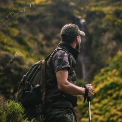 man exploring trail
